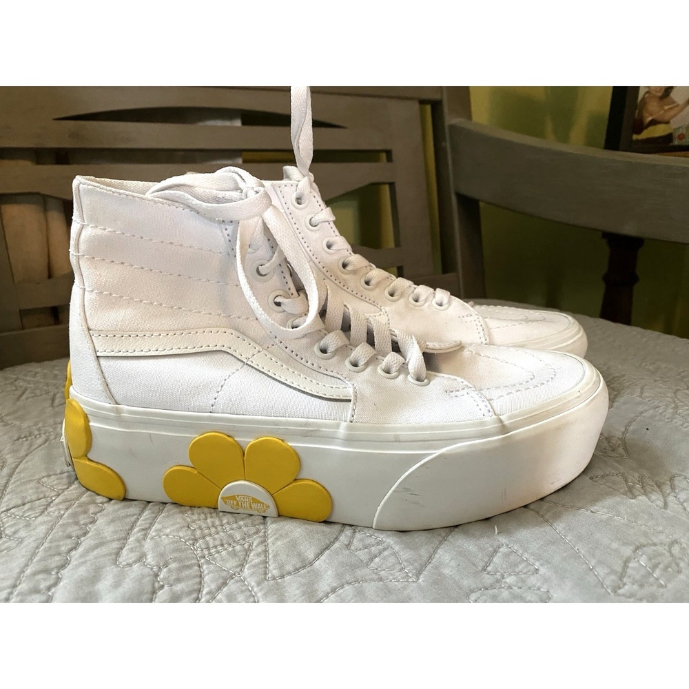 Vans Sk-8-Hi Women's US‎ 7  Daisy Flowered Sneakers Shoes Clean EUC